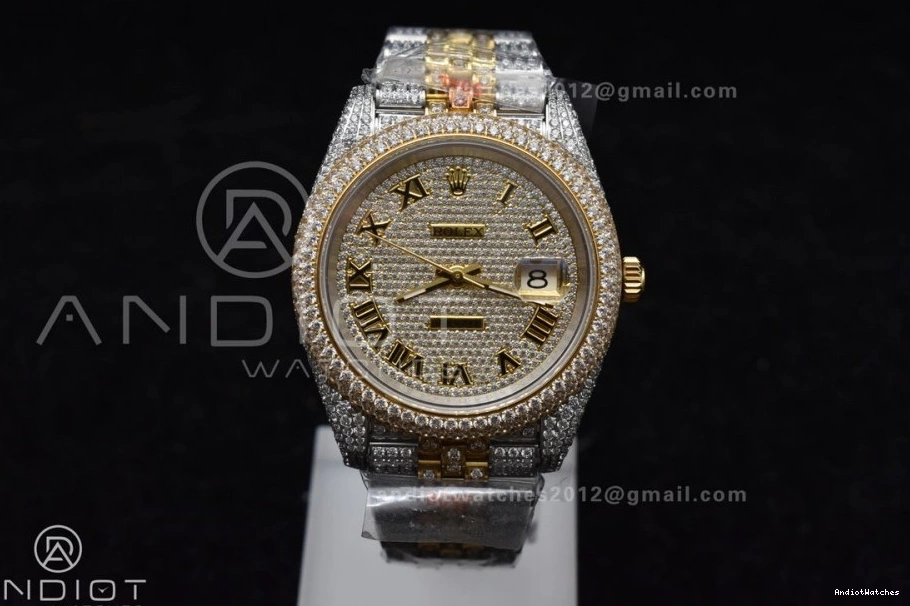 Roman Best DateJust Diamond Tone 41mm 2 Dial Gold Yellow Version 1196 Flexible TWD 0923